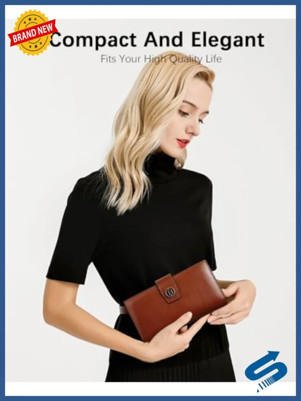 Women's Leather RFID Wallet Large Capacity Credit Card Holder Top Grain
